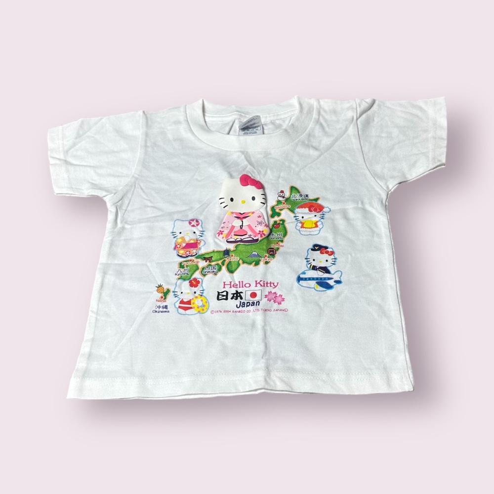 Girls Hello Kitty Japan White Short Sleeve Tee Shirt Printstar Tag